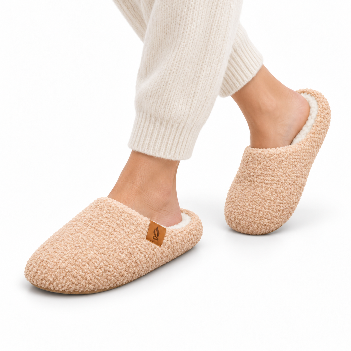 Dames Heren Warme Teddy Sloffen Instap Gevoerd Antislip Zool Winter