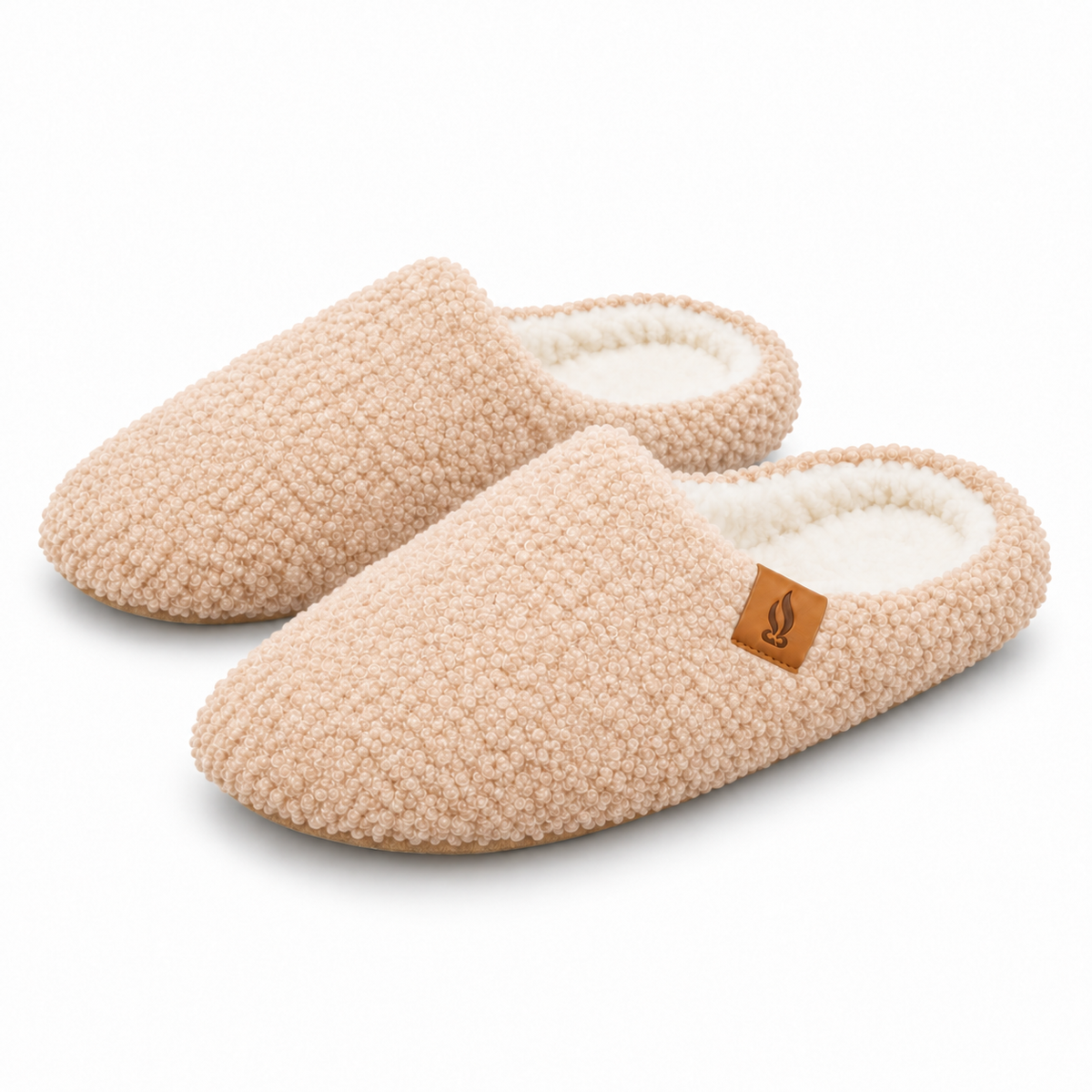 Dames Heren Warme Teddy Sloffen Instap Gevoerd Antislip Zool Winter