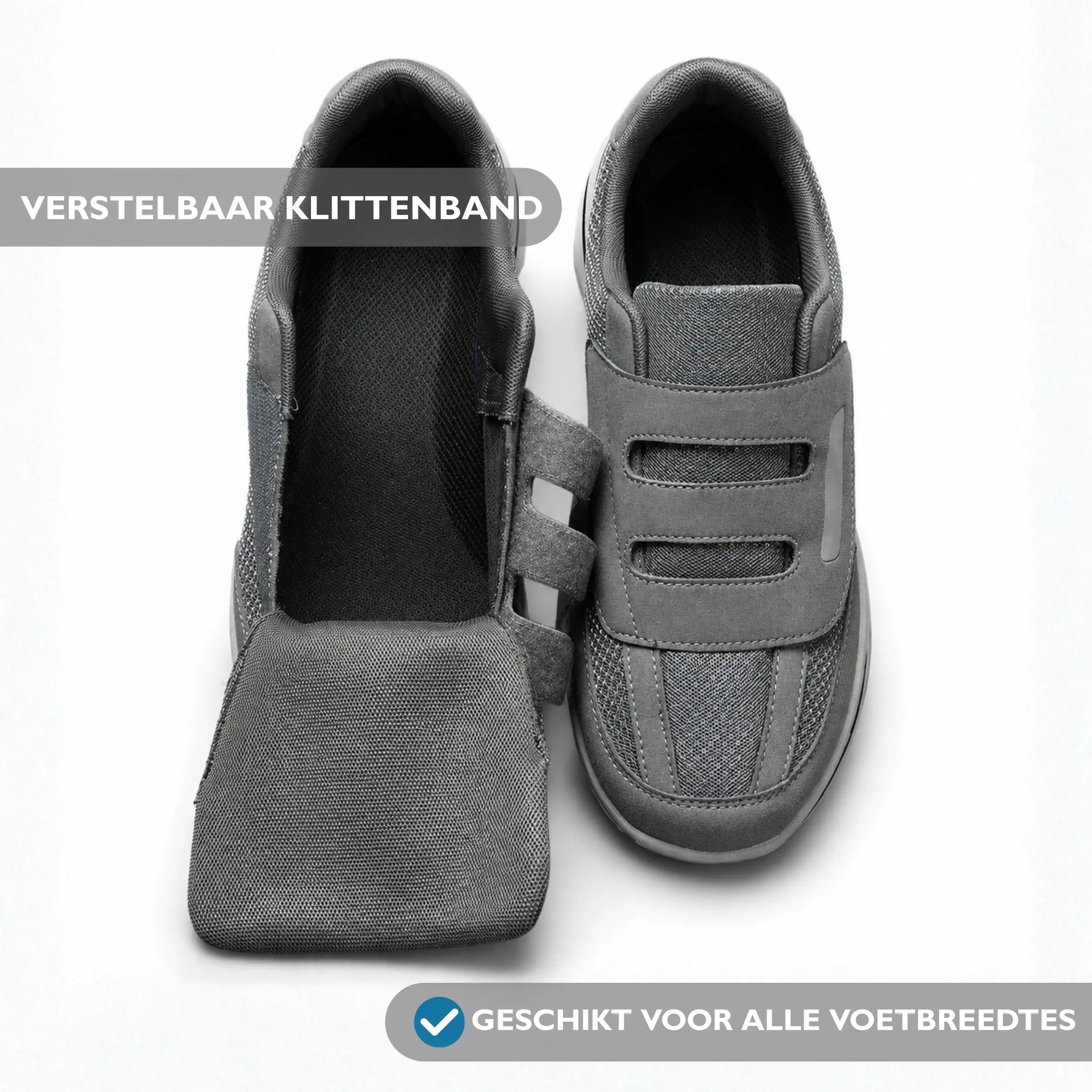 Dames Heren Extra Brede Schoenen Klittenband Stevig Makkelijk Aantrekken