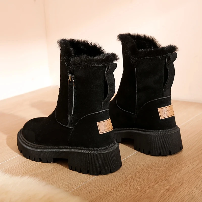 Dames Warme Suède Winterlaarsjes Pluche Voering Lichtgewicht Antislip Zool Winter