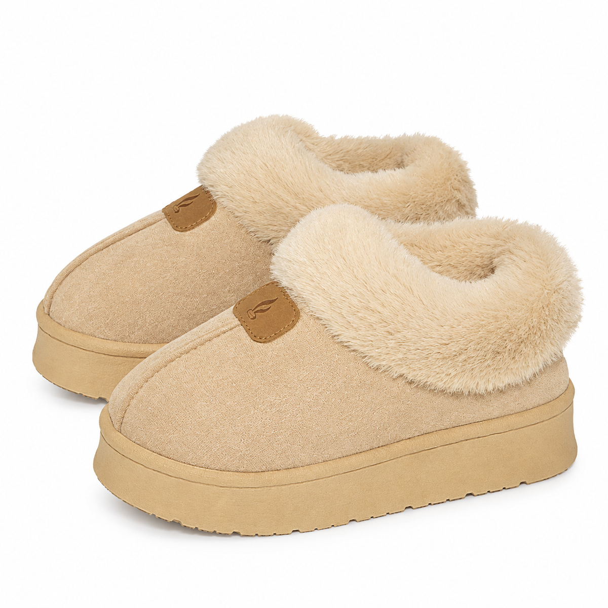 Dames Furry Huisslippers Pluche Voering Gesloten Hiel Dikke Antislip Zool Winter