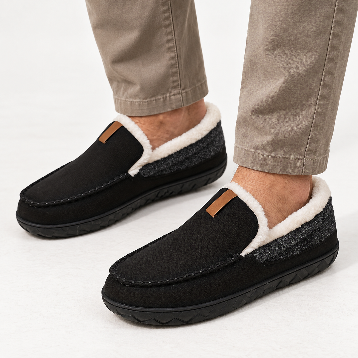 Heren Loafer Pantoffels Warme Huisschoen Voering Antislip Zool Winter