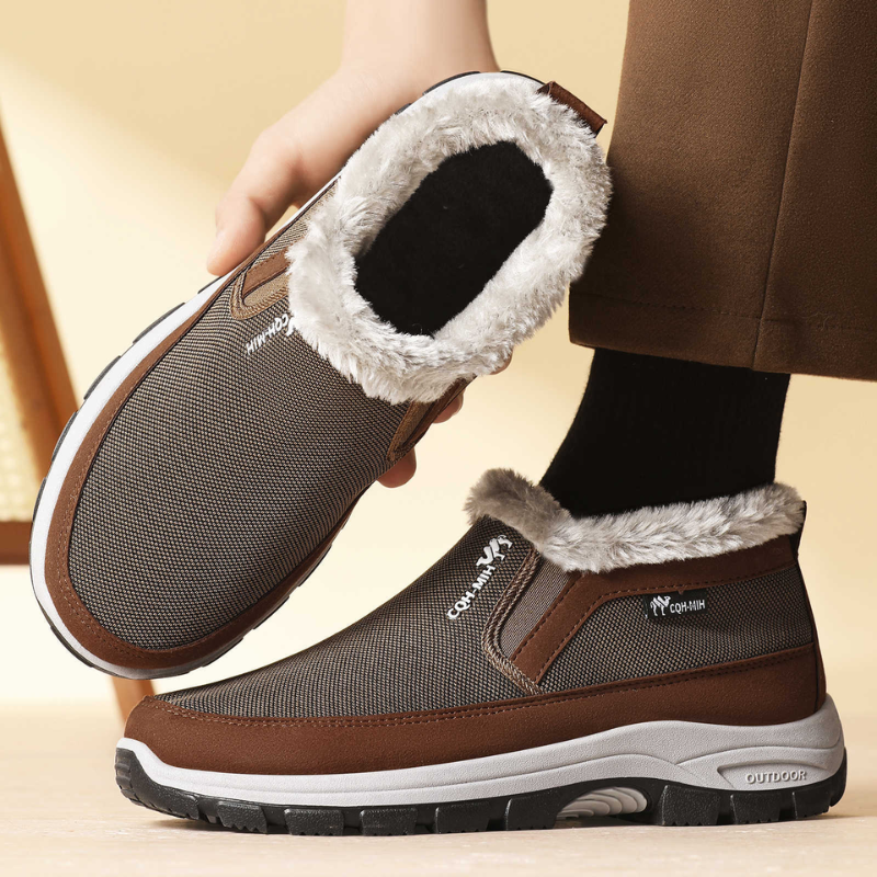 Heren Orthopedische Winter Instappers Warm Gevoerd Flexibele Zool