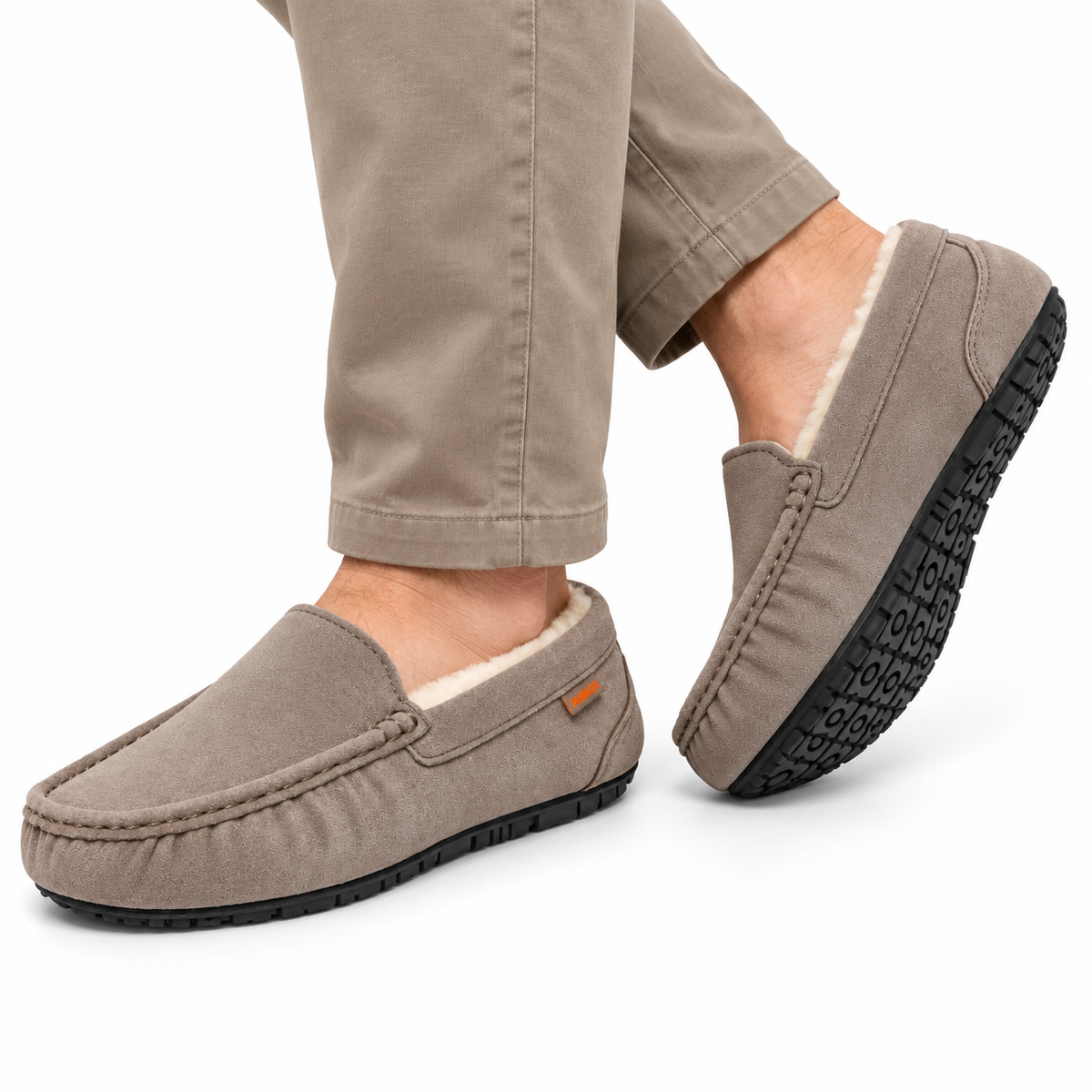Heren Warme Loafer Pantoffels Zachte Pluche Voering Stevige Zool