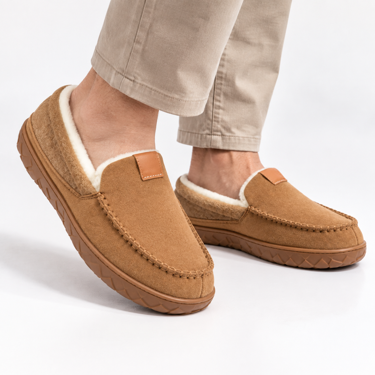 Heren Loafer Pantoffels Warme Huisschoen Voering Antislip Zool Winter