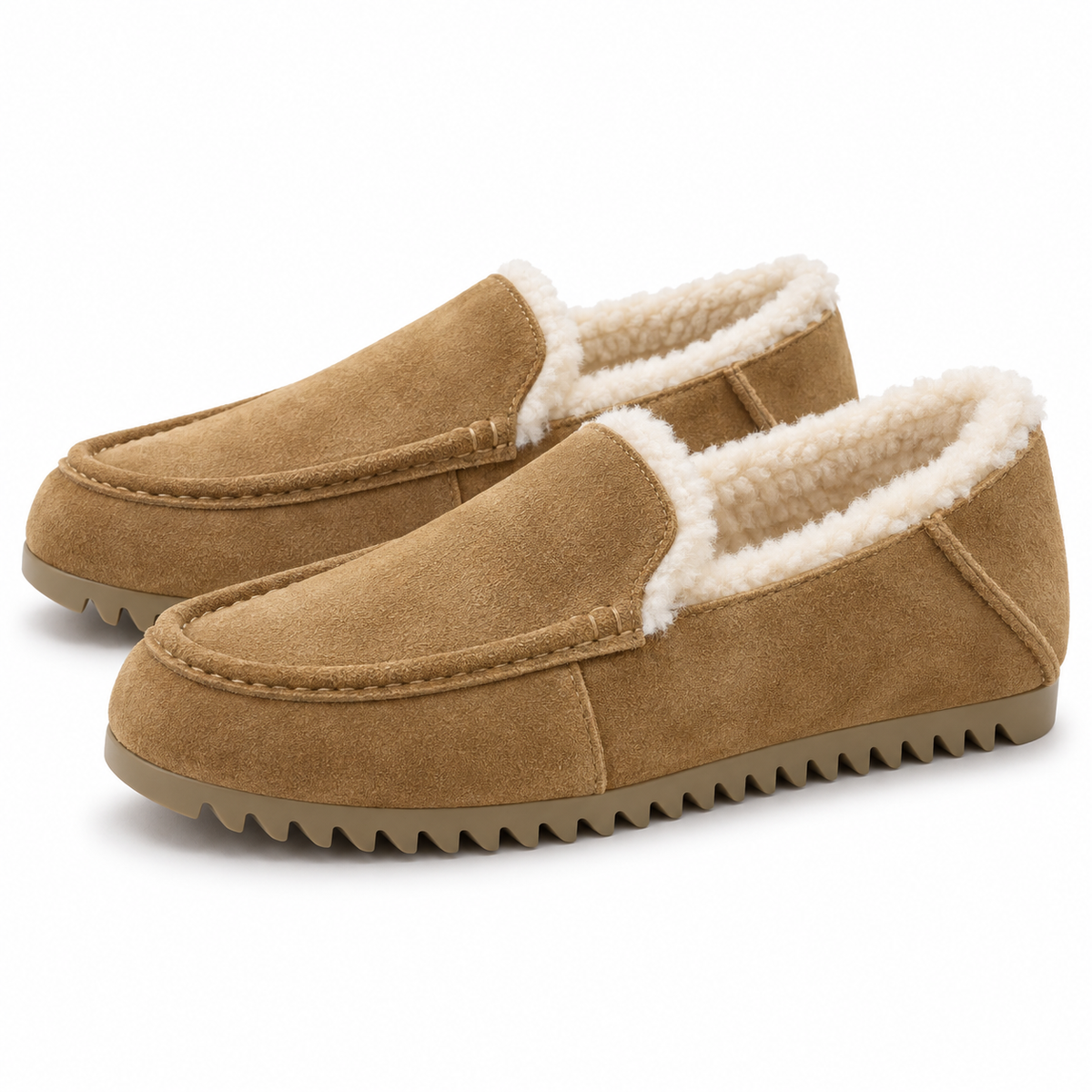 Dames Warm Gevoerde Loafers Mocassin Dikke Zool Antislip Winter