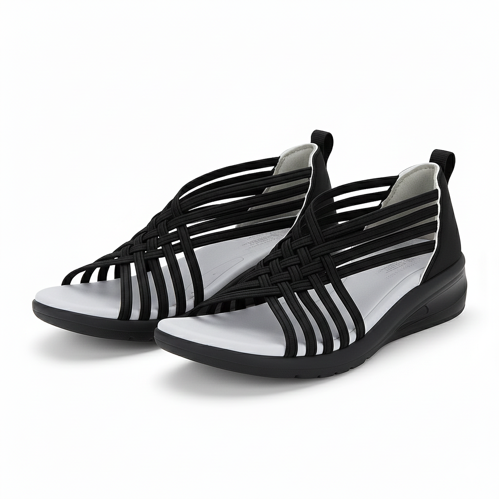 Dames Sandalen met Elastische Bandjes – Comfortabel en Makkelijk Instappen