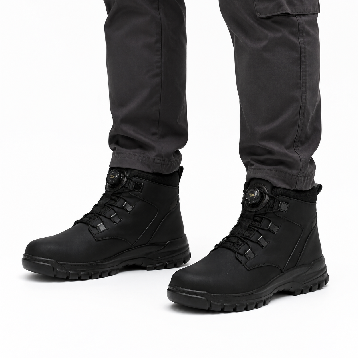 Heren Hoge Werkschoenen Stalen Neus Draaiknop Waterbestendig Antislip Zool