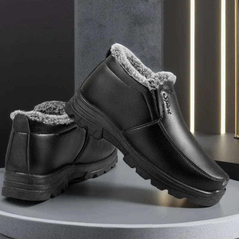 Heren Instap Winterboots Warme Voering Waterafstotend Antislip Zonder Veters