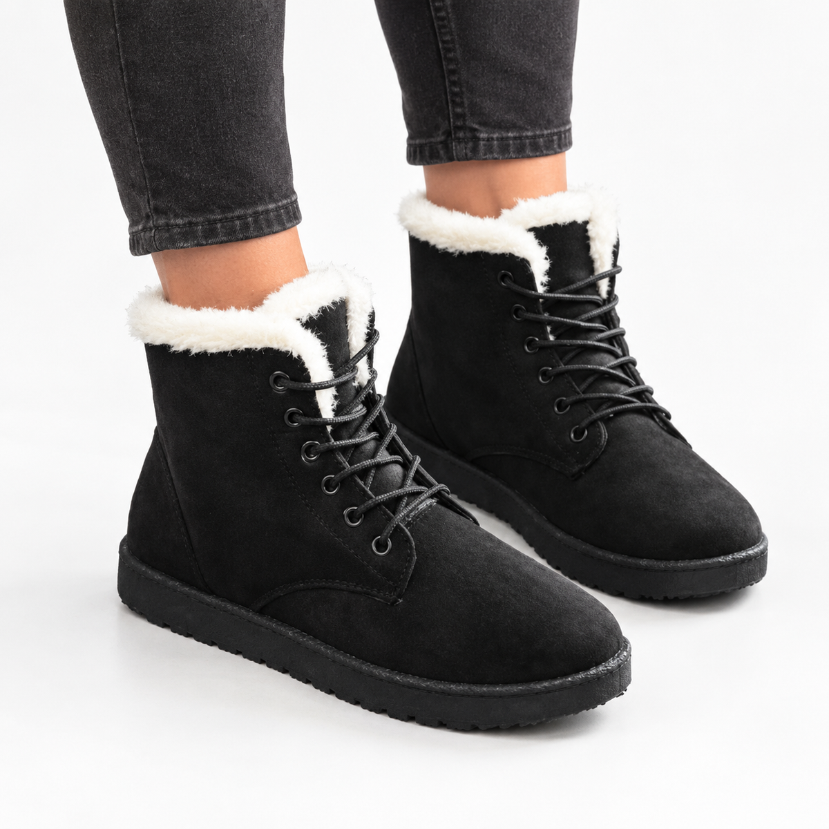 Dames Winterlaarzen Enkelhoog Pluche Voering Dempend Antislip Lichtgewicht