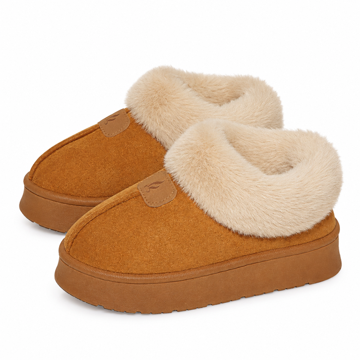 Dames Furry Huisslippers Pluche Voering Gesloten Hiel Dikke Antislip Zool Winter