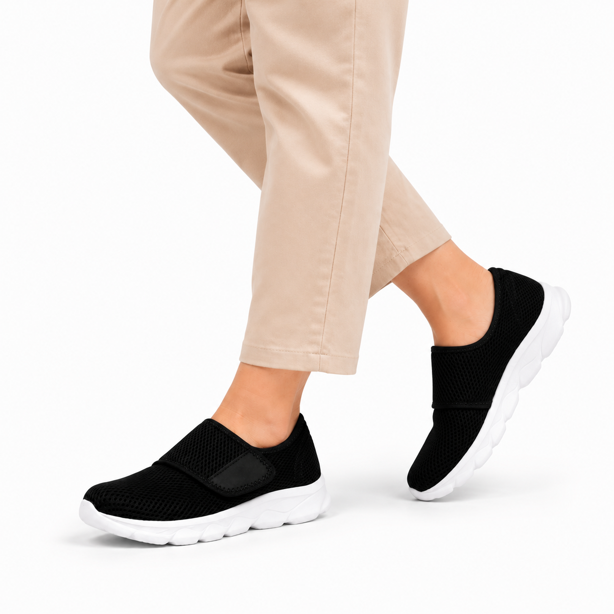 Extra Brede Sneakers Klittenband Mesh Luchtig Lichtgewicht Zomer Unisex