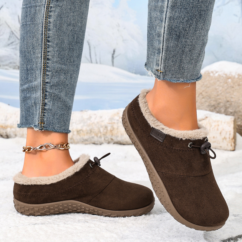 Dames Warme Pantoffels Elastisch Aantrekbaar Pluche Voering Winter