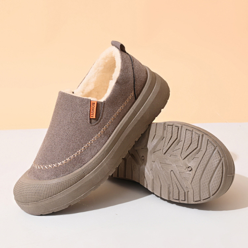 Heren Warm Gevoerde Instappers Dikke Zool Elastisch Antislip Winter