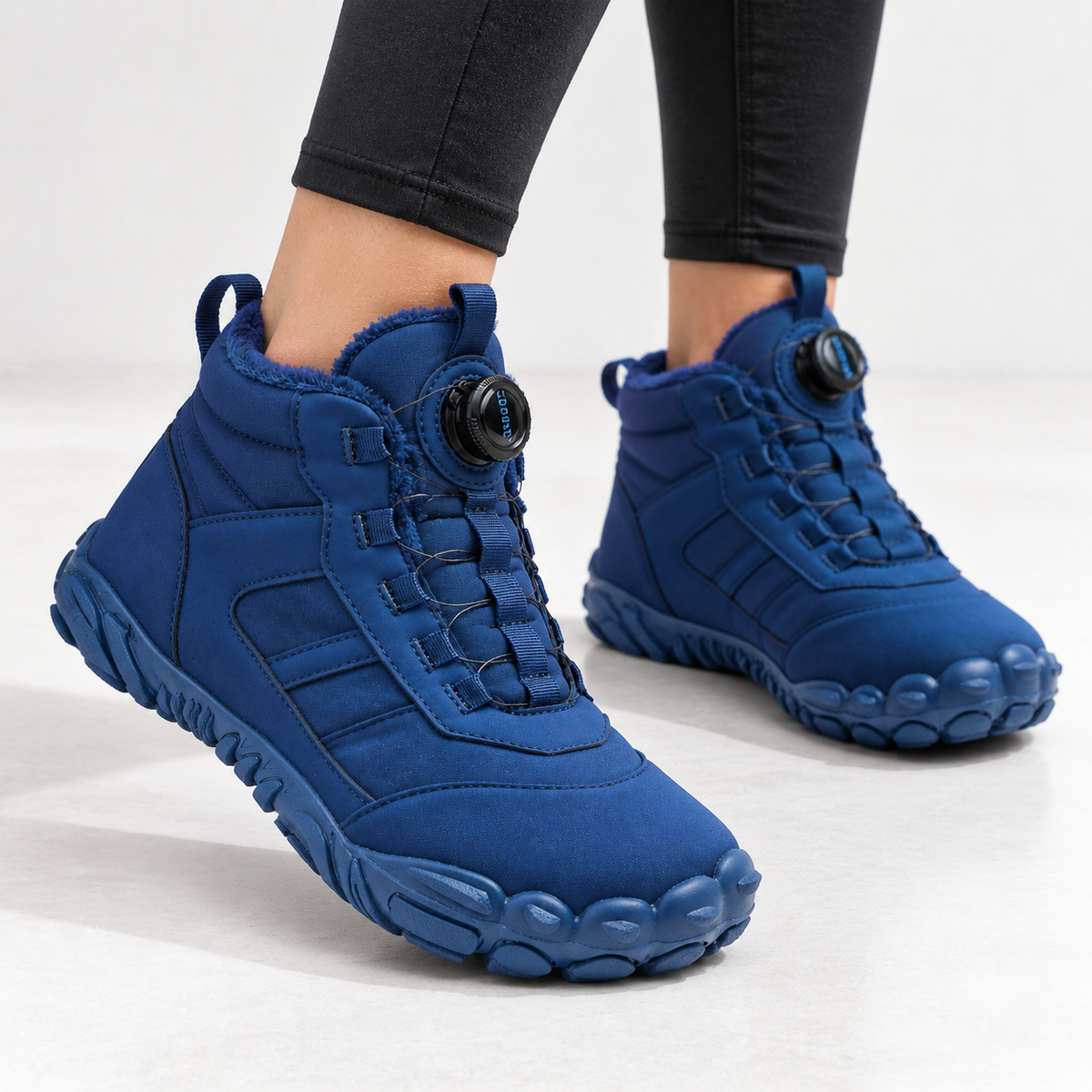 Dames Heren Barefoot Snowboots Fleece Voering Draaiknop Waterafstotend Antislip