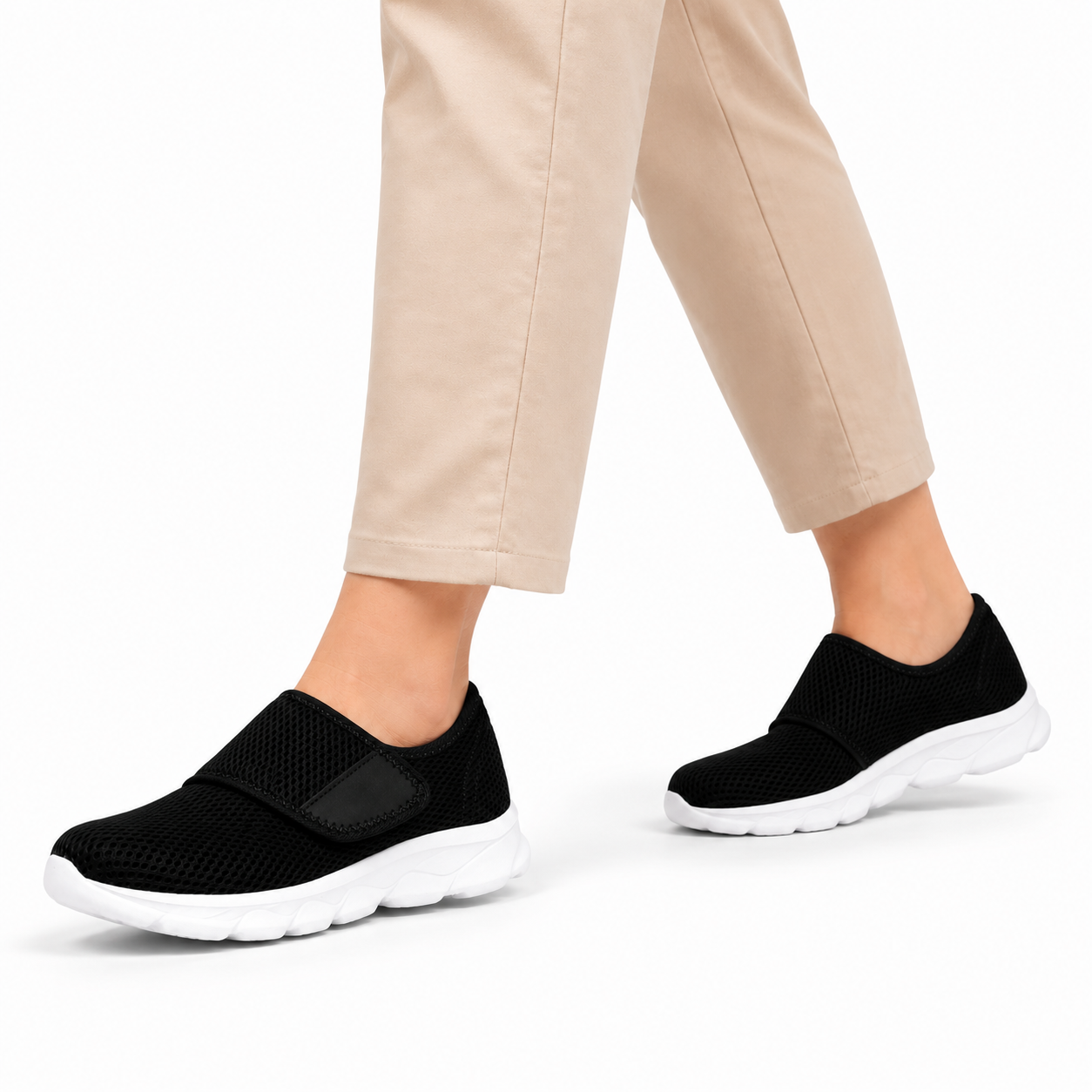 Extra Brede Sneakers Klittenband Mesh Luchtig Lichtgewicht Zomer Unisex