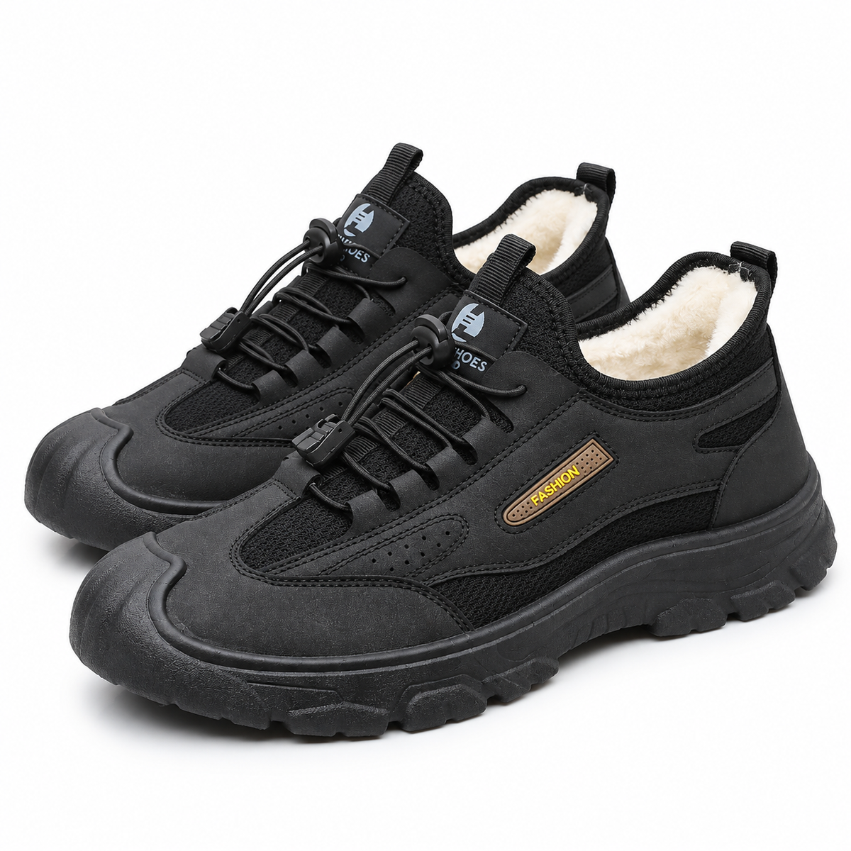Heren Warme Gevoerde Sneakers Antislip Lichtgewicht Elastische Veters Winter