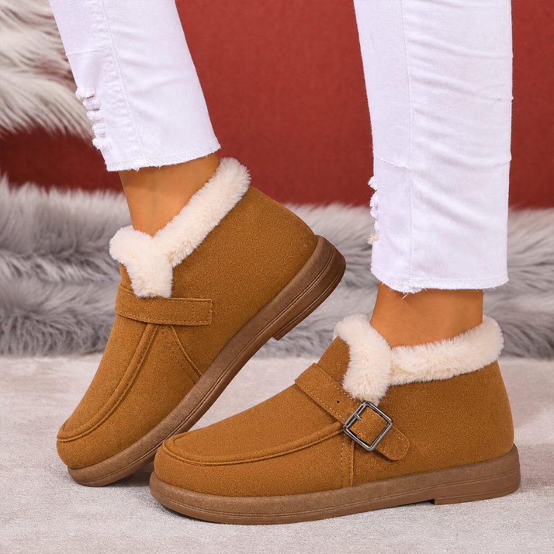 Dames Warm Gevoerde Enkellaarsjes Gesp Antislip Lichtgewicht Winter