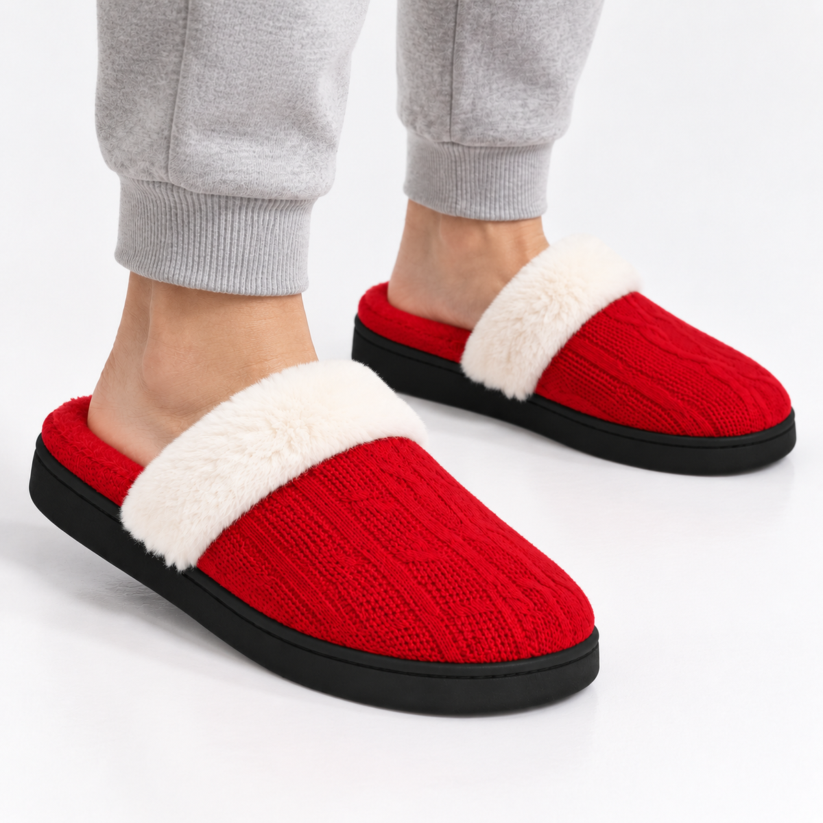Dames Heren Pluche Huisslippers met Warme Voering en Dikke Antislip Zool Winter