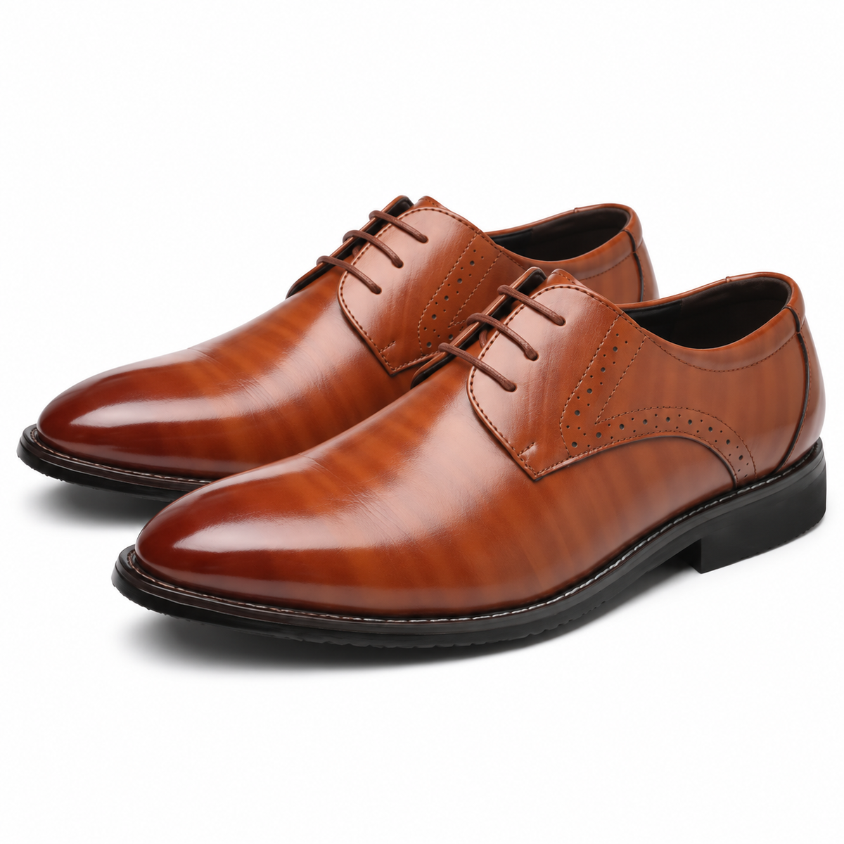Heren Nette Veterschoenen Derby Brogue Glad Bovenwerk Formeel Zakelijk