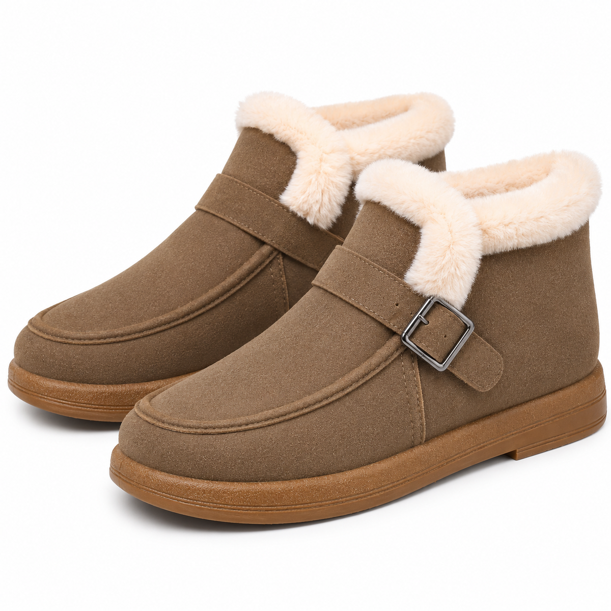 Dames Warm Gevoerde Enkellaarsjes Gesp Antislip Lichtgewicht Winter