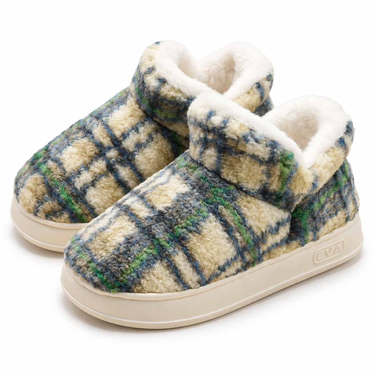 Dames Heren Katoenen Huisslippers met Pluche Voering en Dikke Antislip Zool Winter