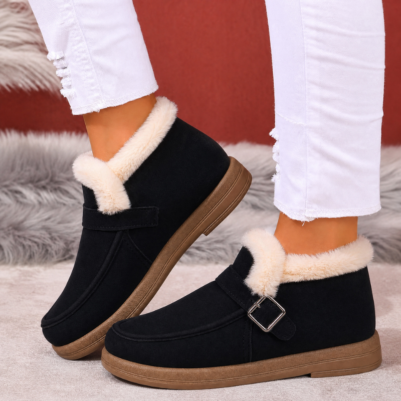 Dames Warm Gevoerde Enkellaarsjes Gesp Antislip Lichtgewicht Winter