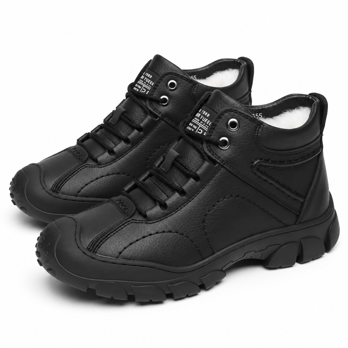 Heren Gevoerde Enkelboots met Zachte Pluche Voering en Antislip Zool voor Winter