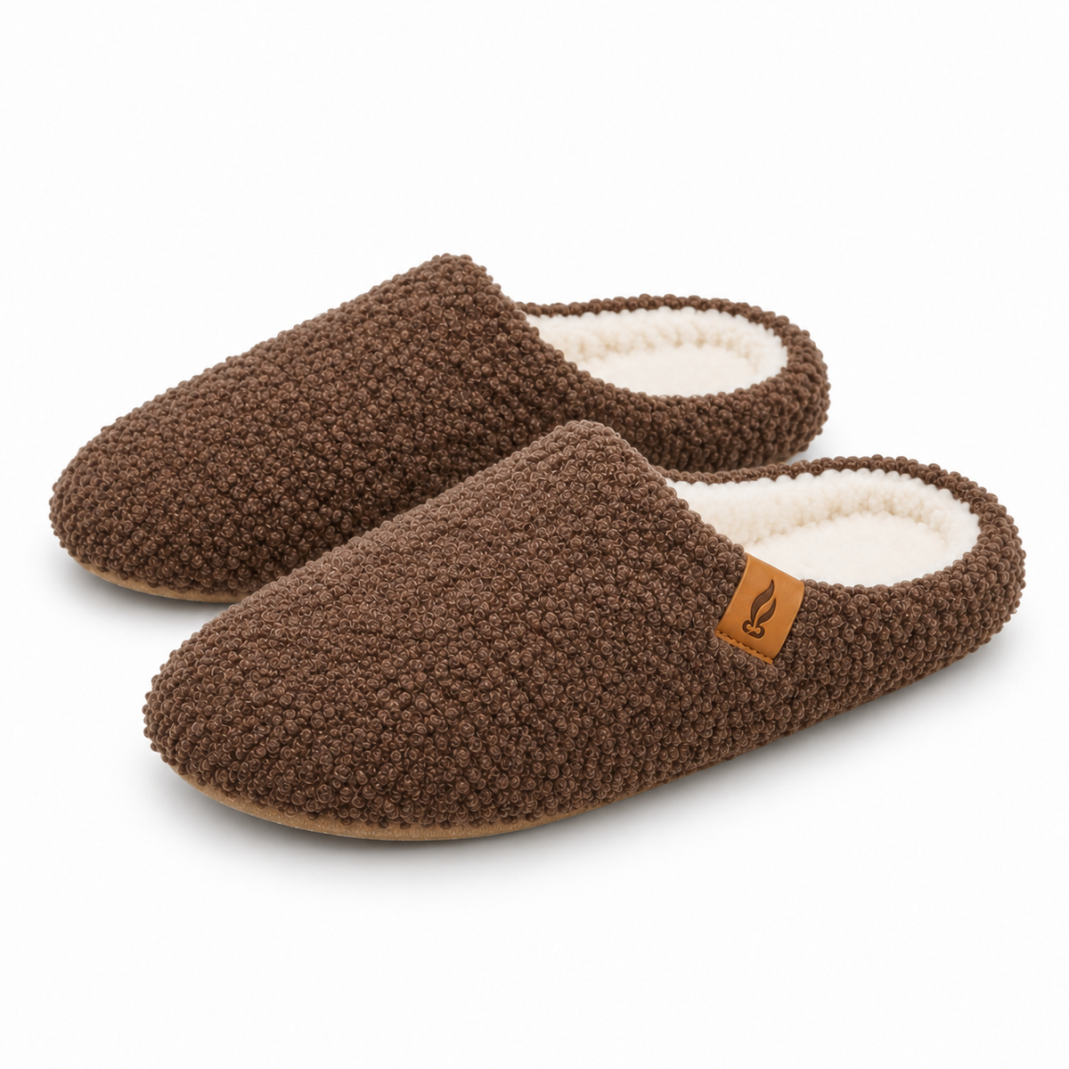 Dames Heren Warme Teddy Sloffen Instap Gevoerd Antislip Zool Winter