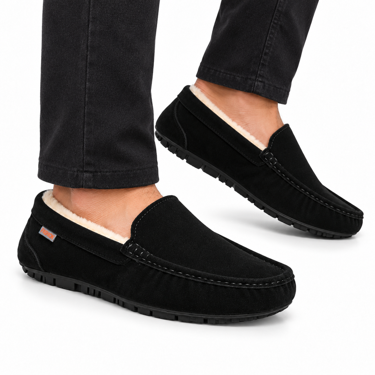 Heren Warme Loafer Pantoffels Zachte Pluche Voering Stevige Zool