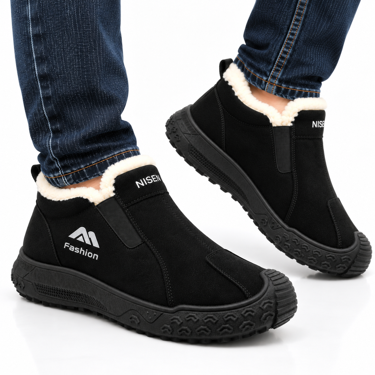 Heren Gevoerde Winterschoenen Instap Warm Suèdelook Antislip Zool Winter