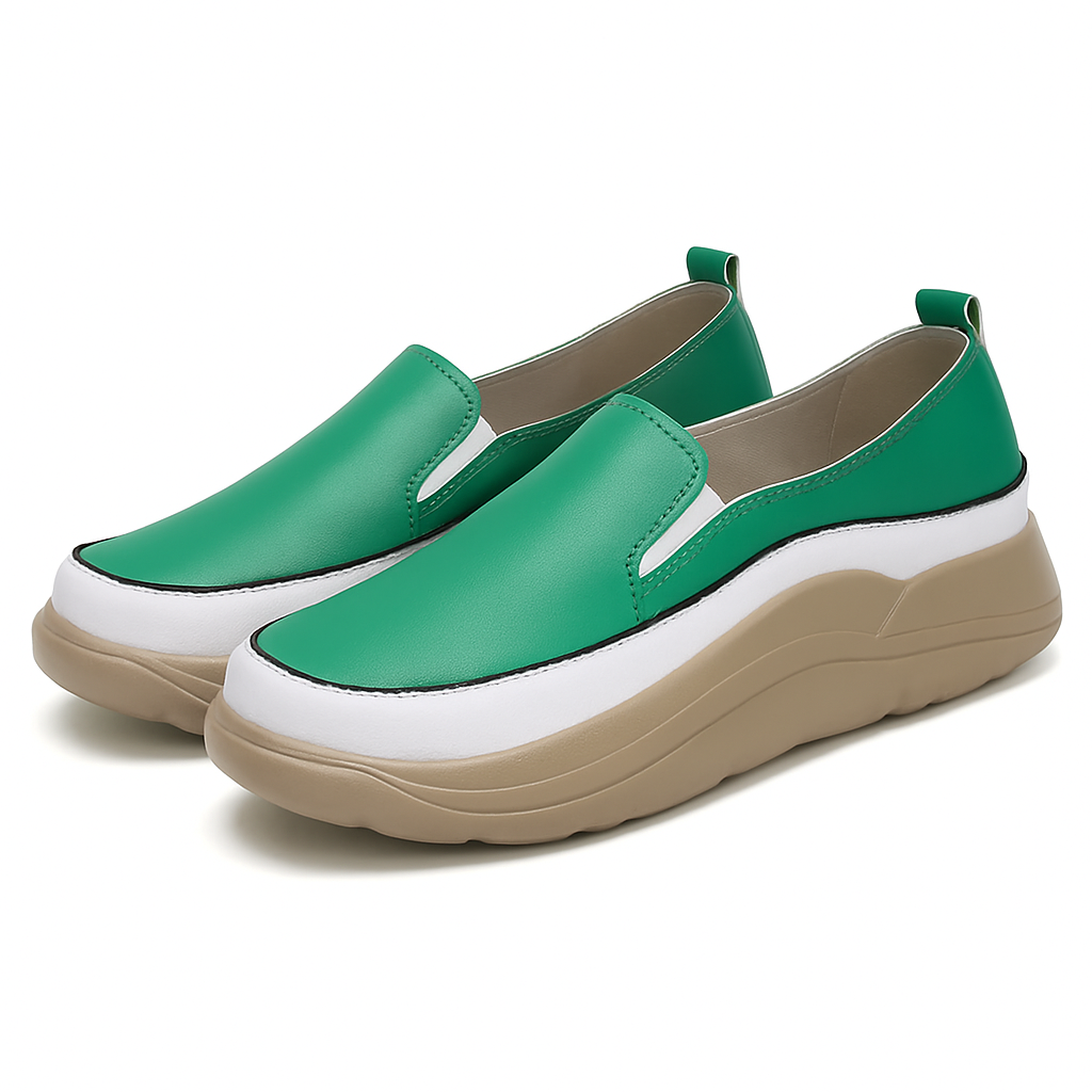 Dames Comfortabele Slip-On Loafers met Hoge Zool en Elegante Plateau