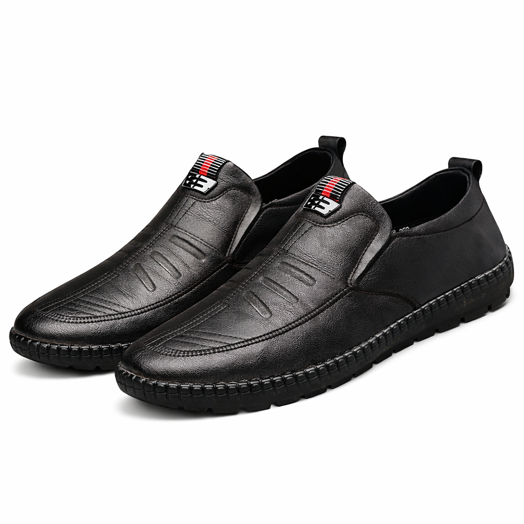 Heren PU-leren Loafers – Ademende Antislip Slip-On Casual Schoenen voor Werk en Buiten