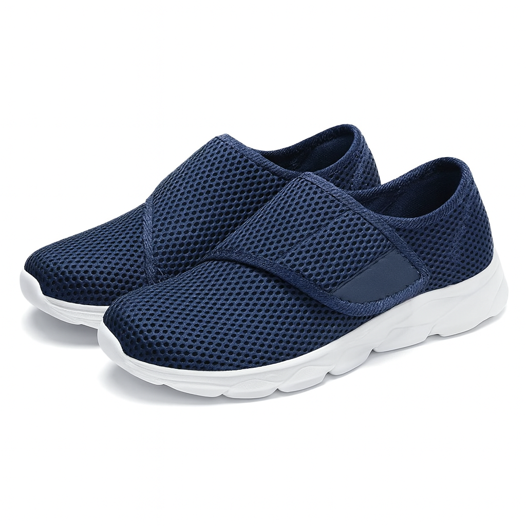 Dames en Heren Schoenen voor Brede en Gezwollen voeten met Klittenband – Zacht Comfort en Lichte Demping