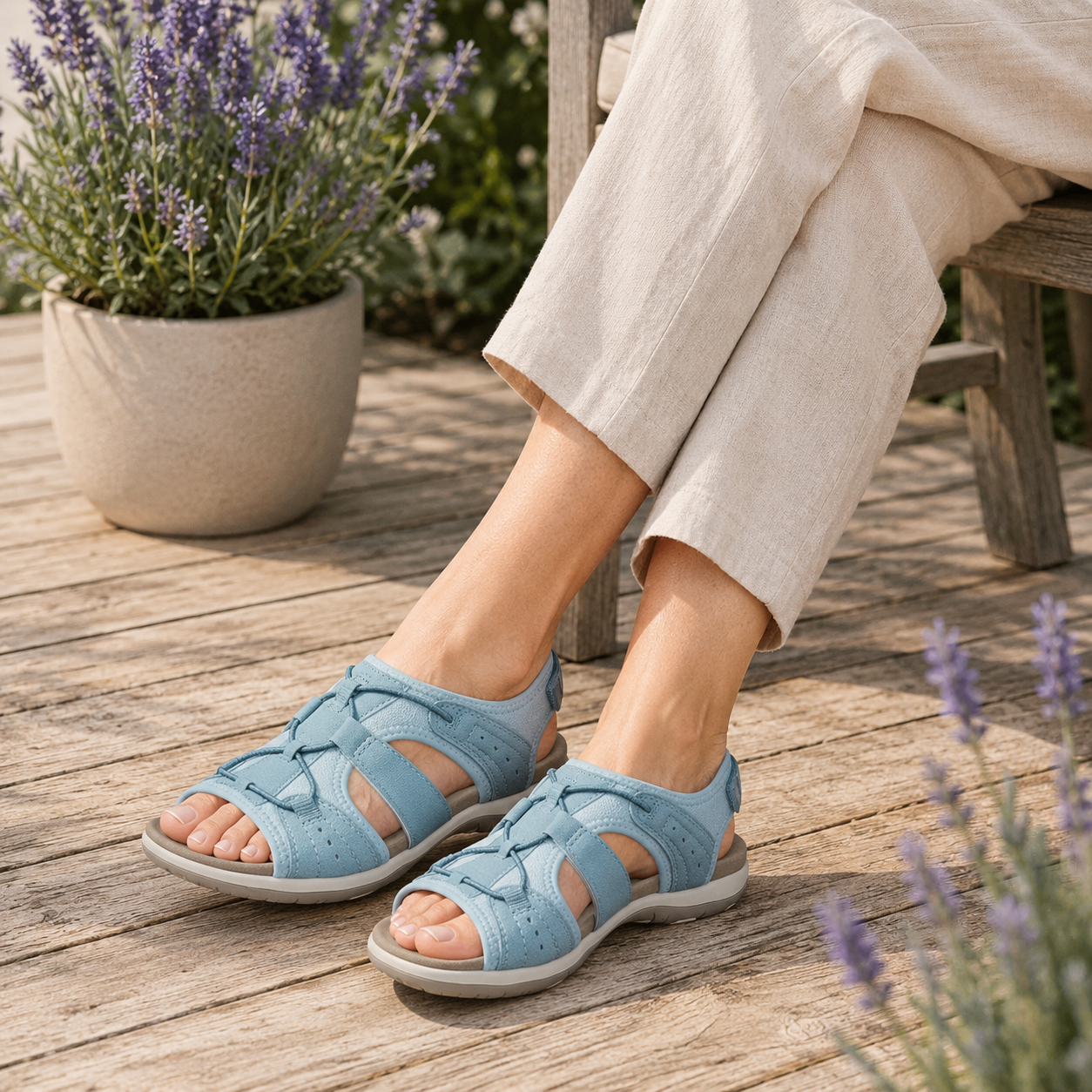 Dames Sandalen Breed Verstelbaar Dempende Zool Antislip Lente Zomer