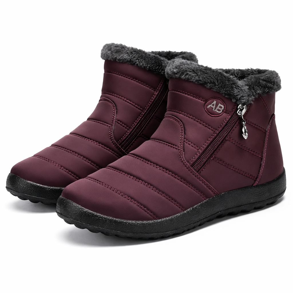 Dames Gevoerde Winterlaarzen Thermovoering Waterafstotend Antislip Rits Warm
