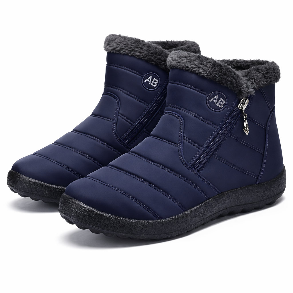 Dames Gevoerde Winterlaarzen Thermovoering Waterafstotend Antislip Rits Warm