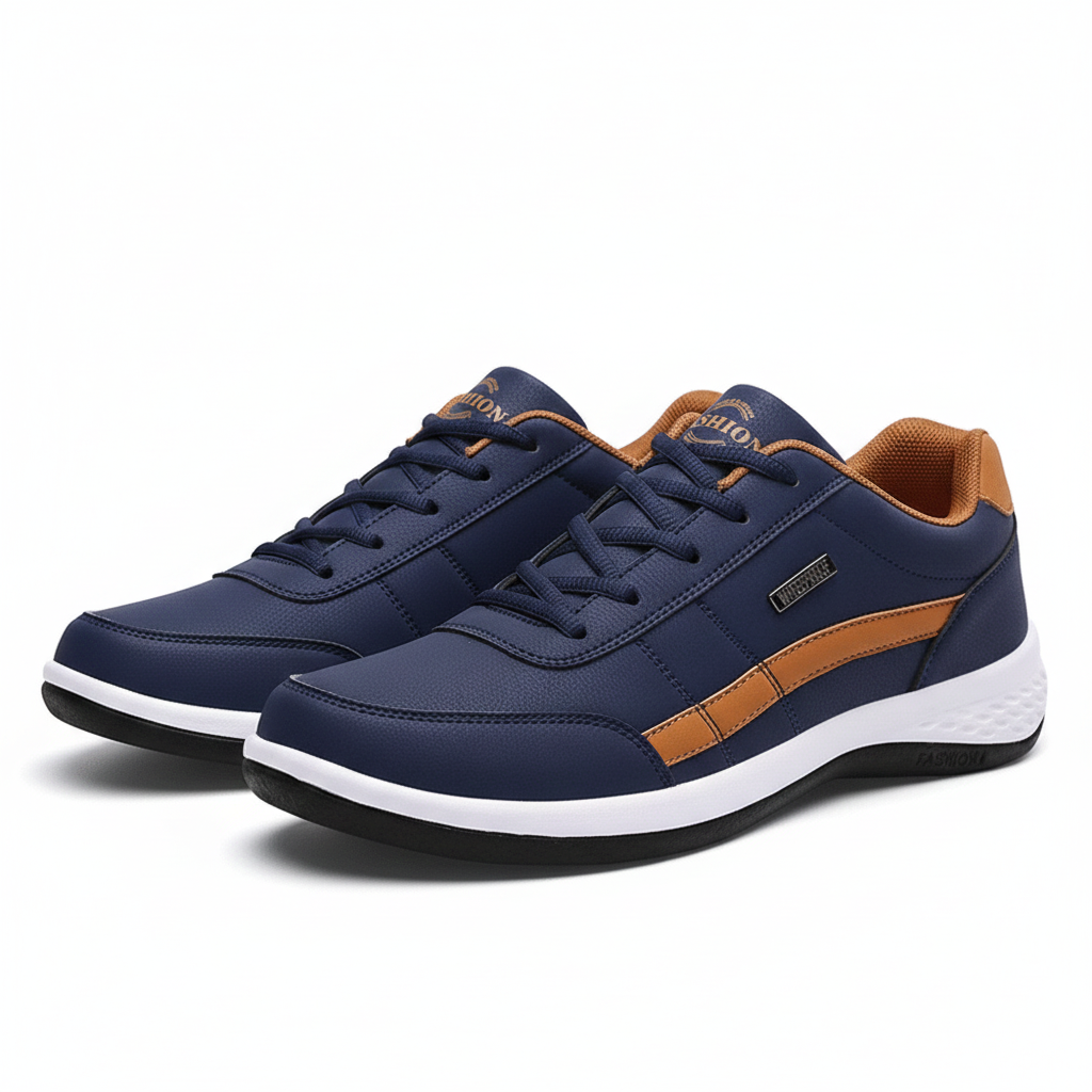 Heren Sneakers van PU-leer – Casual Ademende Schoenen met Antislip Zool