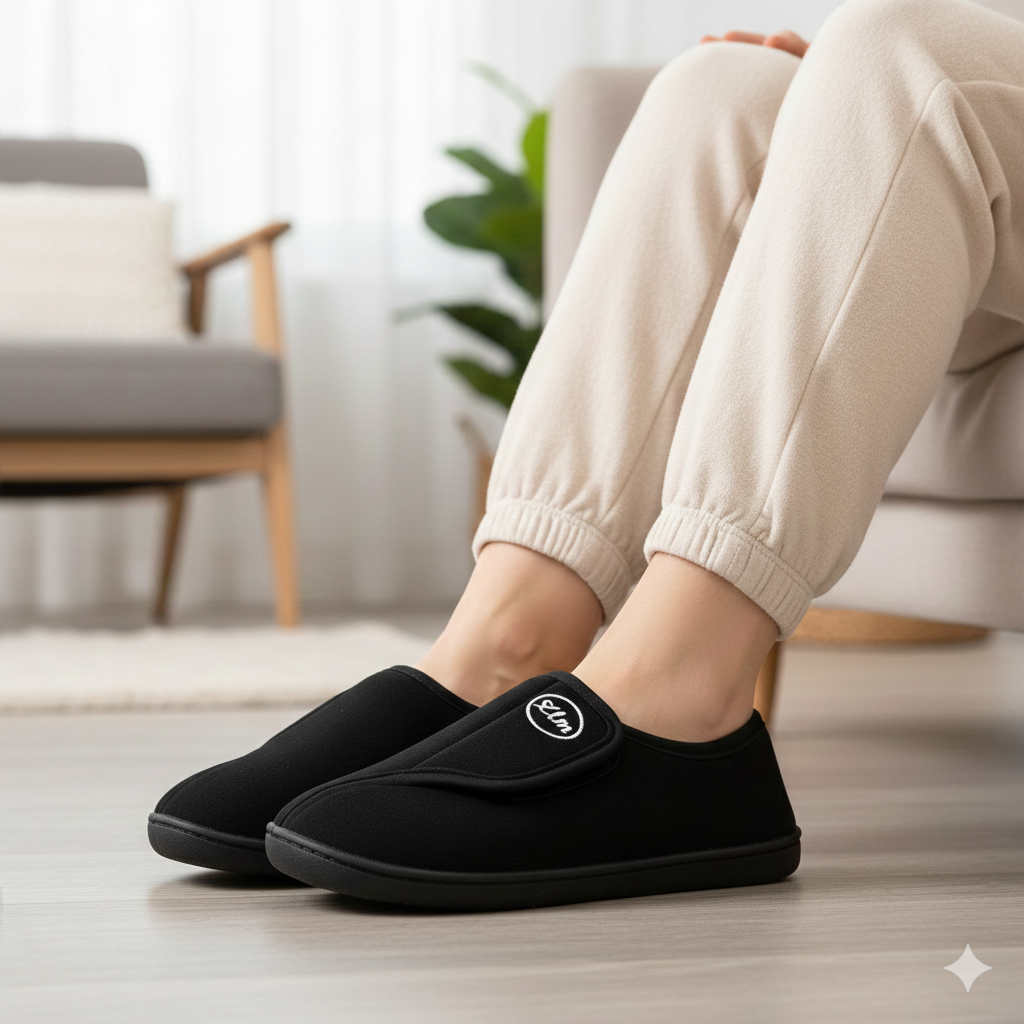 Dames en heren Sloffen voor Brede en Gezwollen Voeten met Klittenband