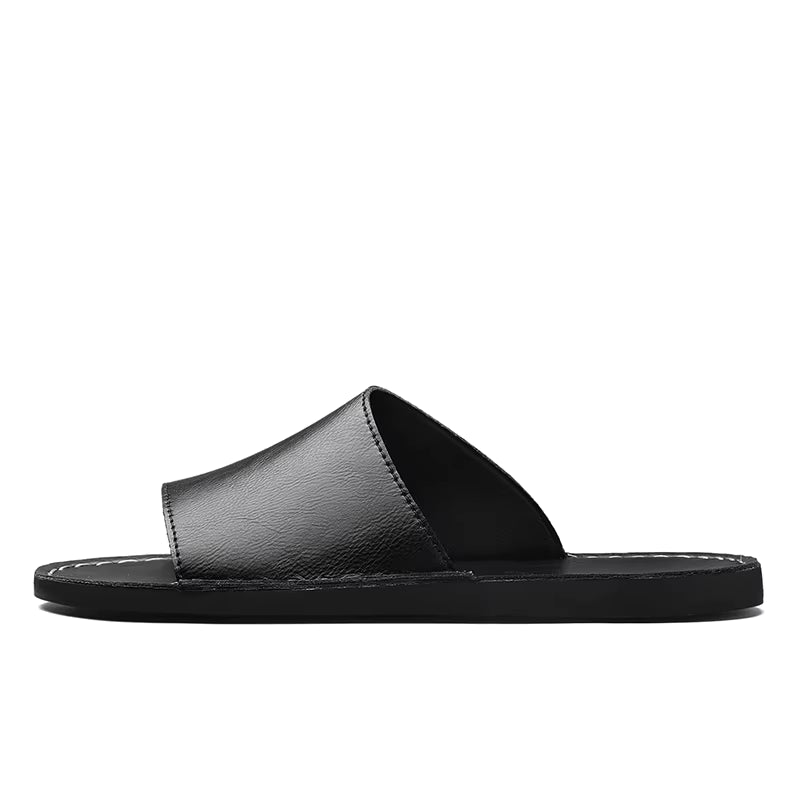 Heren Leren Slippers Platte Zool Instap Antislip Buiten Zomer