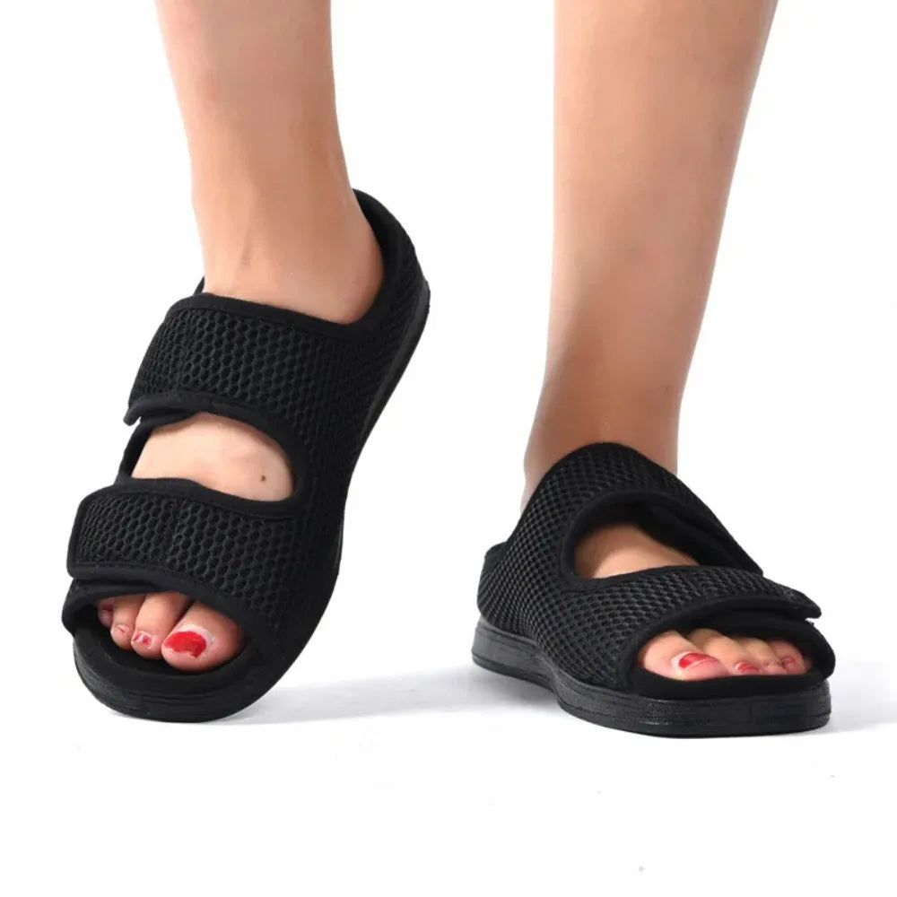 Dames Heren Extra Brede Sandalen Verstelbaar Klittenband Stevig Huis