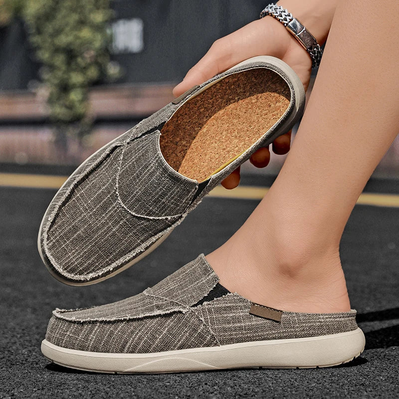 Heren Canvas Instapschoenen Lichtgewicht Ademend Antislip Voor Lente Zomer Dagelijks Gebruik