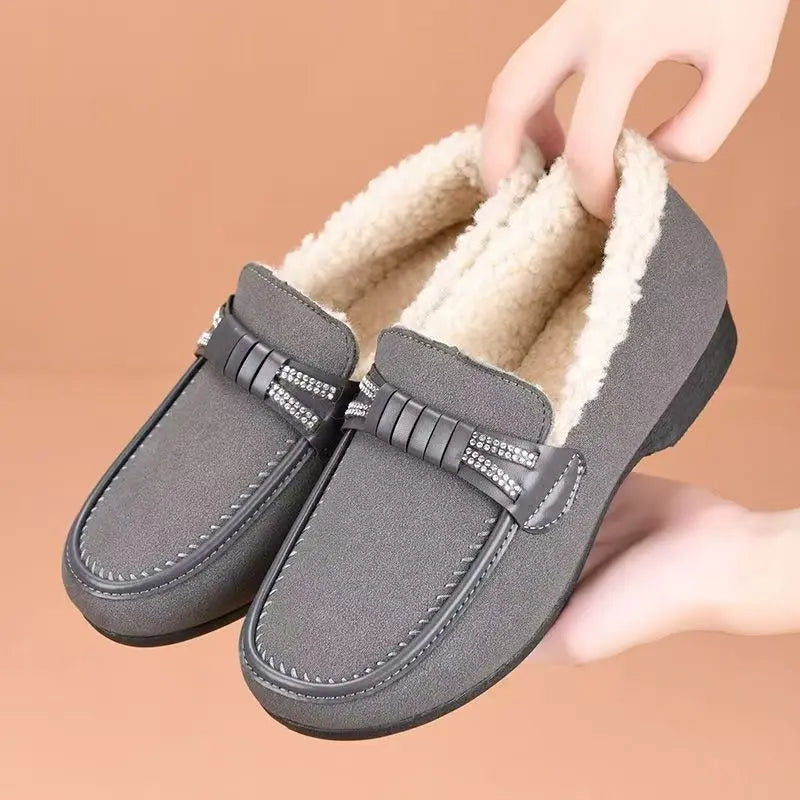 Dames Winter Loafers Voering Instap Warm Chique Stevig Lichtgewicht Herfst Winter