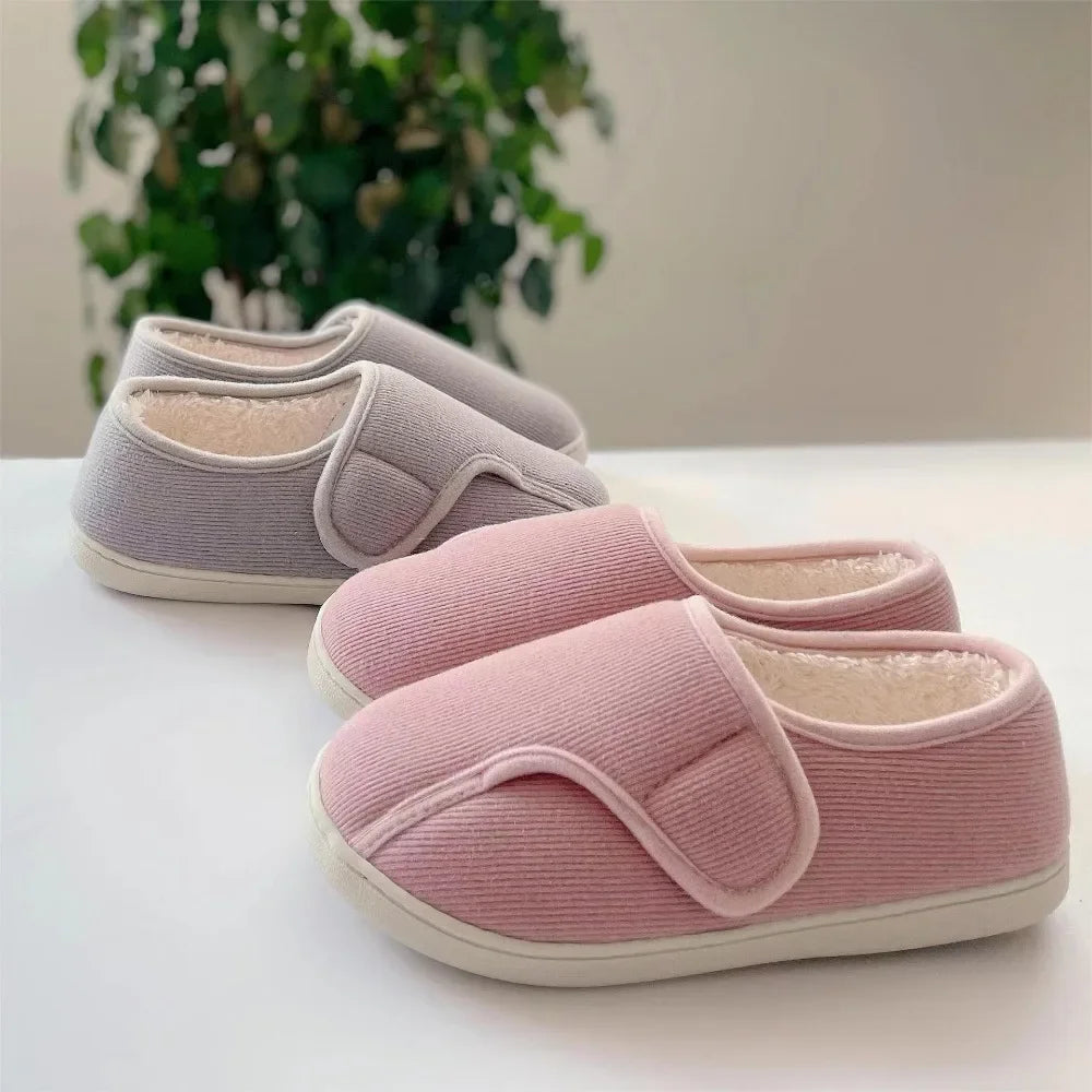 Dames en heren Pantoffels voor Brede en Gezwollen Voeten met Klittenband