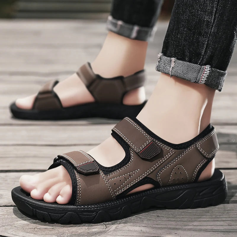 Heren Sandalen Ademend Lichtgewicht Antislip Klittenband Zomer Casual Gebruik
