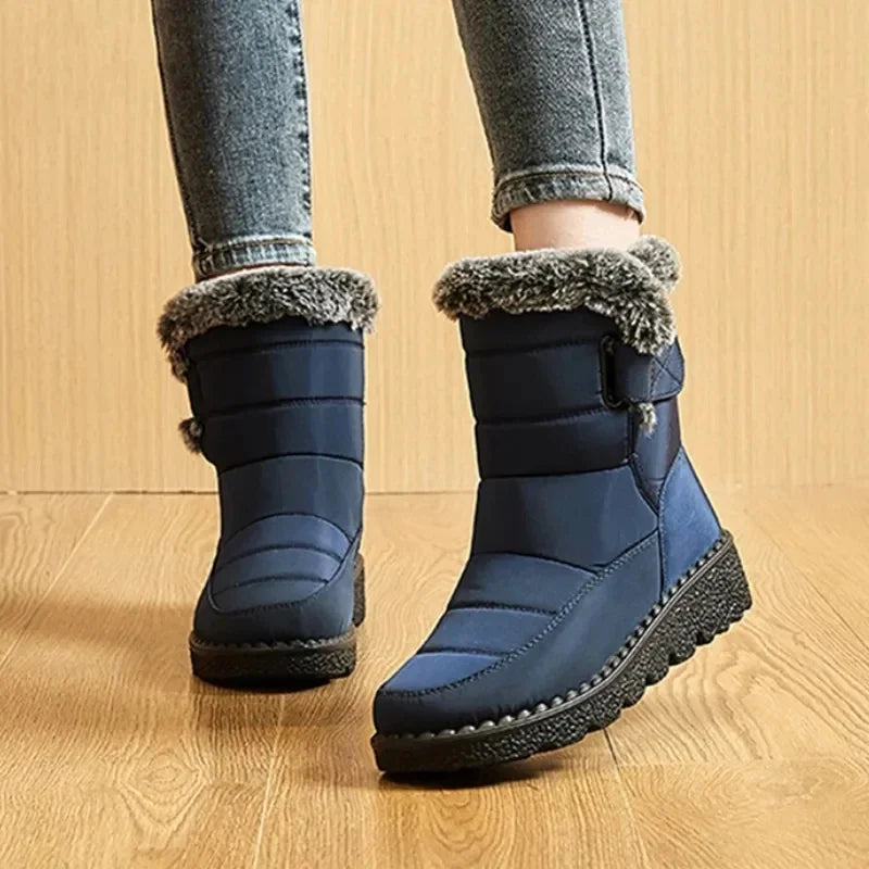 Dames Snowboots Pluche Voering Gewatteerd Gesp Antislip Waterafstotend Winter