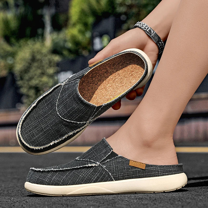 Heren Canvas Instapschoenen Lichtgewicht Ademend Antislip Voor Lente Zomer Dagelijks Gebruik