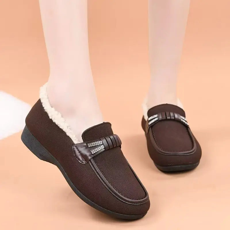 Dames Winter Loafers Voering Instap Warm Chique Stevig Lichtgewicht Herfst Winter
