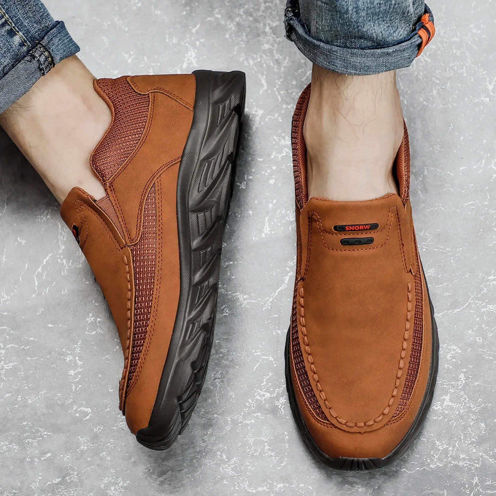 Heren Instap Loafers met Dikke Zool – Comfortabele Casual Schoenen