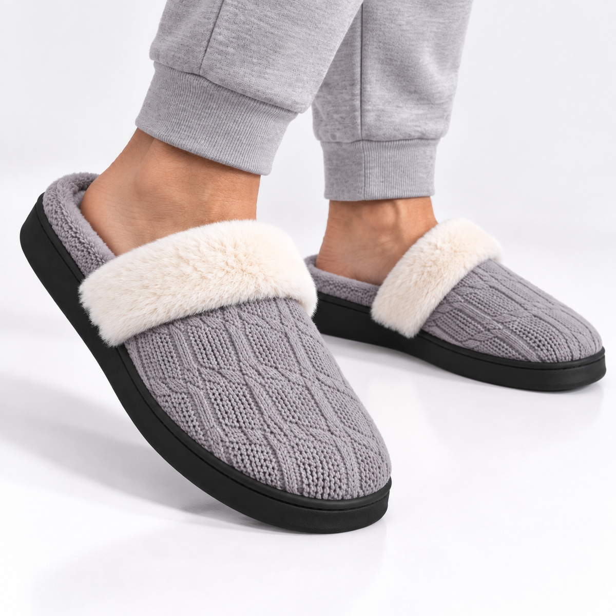 Dames Heren Pluche Huisslippers met Warme Voering en Dikke Antislip Zool Winter
